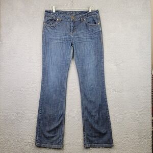 Grace in LA Juniors Jeans 13 Dark Wash Low Rise Boot Cut Distressed Denim